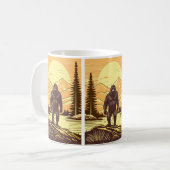 Bigfoot Sasquatch Retro Art Koffiemok (Voorkant links)
