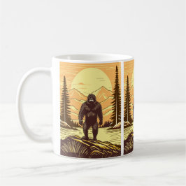 Bigfoot Sasquatch Retro Art Koffiemok