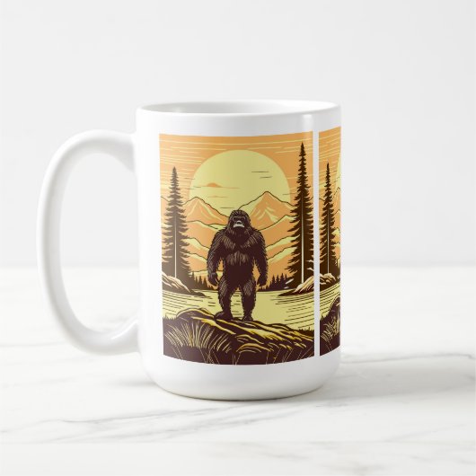 Bigfoot Sasquatch Retro Art Koffiemok (Links)