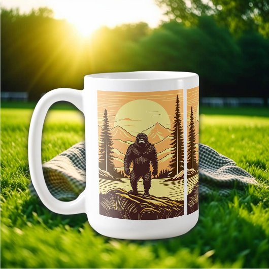 Bigfoot Sasquatch Retro Art Koffiemok