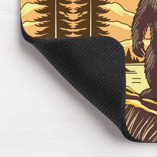 Bigfoot Sasquatch Retro Art Muismat (Hoek)