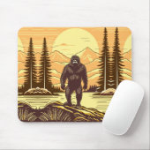 Bigfoot Sasquatch Retro Art Muismat (Met muis)