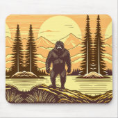 Bigfoot Sasquatch Retro Art Muismat (Voorkant)