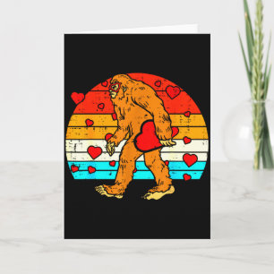 Bigfoot Sasquatch Retro Hart Grappige Valentijnsda Kaart