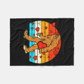 Bigfoot Sasquatch Retro Heart Funny Valentines Day Fleece Deken (Voorkant (Horizontaal))