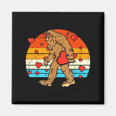 Bigfoot Sasquatch Retro Heart Funny Valentines Day Magneet (Voorkant)