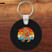 Bigfoot Sasquatch Retro Heart Funny Valentines Day Sleutelhanger (Voorkant)