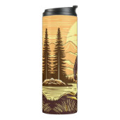 Bigfoot Sasquatch Retro Kunst Thermosbeker (Gedraaid links)