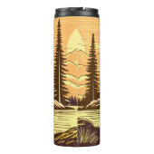 Bigfoot Sasquatch Retro Kunst Thermosbeker (Achterkant)