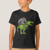 Bigfoot Sasquatch Riding Dinosaur T rex T-shirt (Voorkant)