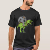 Bigfoot Sasquatch Riding Dinosaur T rex T-shirt (Voorkant)