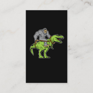 Bigfoot Sasquatch Riding Dinosaur T rex Visitekaartje
