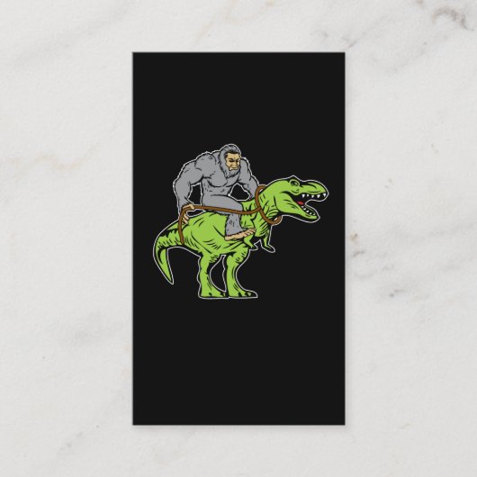 Bigfoot Sasquatch Riding Dinosaur T rex Visitekaartje (Voorkant)