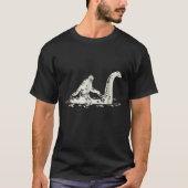 Bigfoot Sasquatch Riding Loch Ness Monster Fun T-shirt (Voorkant)