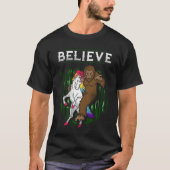 Bigfoot Sasquatch Riding Unicorn T-shirt (Voorkant)