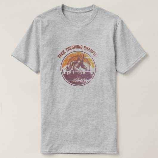 bigfoot sasquatch rock gooien kampioen T-Shirt (Design voorkant)