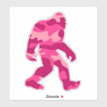 Bigfoot Sasquatch Roze Camo Sticker