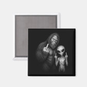 Bigfoot Sasquatch Ruimte Alien Middelvinger Magneet (Voorkant / Achterkant)