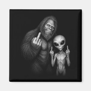 Bigfoot Sasquatch Ruimte Alien Middelvinger  Magneet