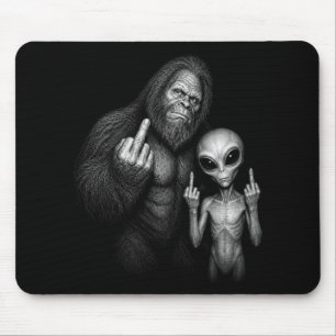 Bigfoot Sasquatch Ruimte Alien Middelvinger  Muismat