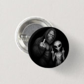 Bigfoot Sasquatch Ruimte Alien Middelvinger Ronde Button 3,2 Cm (Voorkant /achterkant)