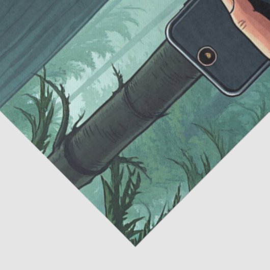 Bigfoot Sasquatch Selfie Decoupage Tissuepapier (Detail)