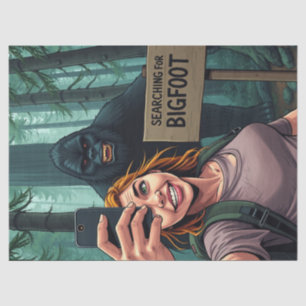 Bigfoot Sasquatch Selfie Decoupage Tissuepapier