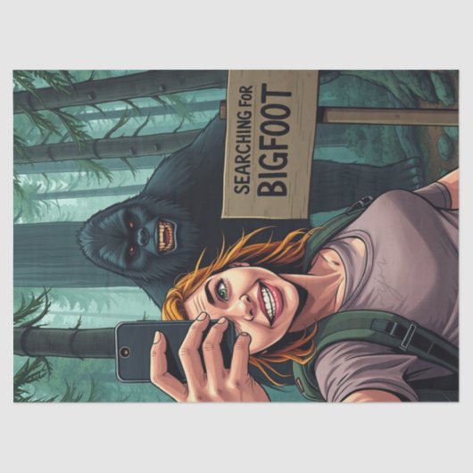 Bigfoot Sasquatch Selfie Decoupage Tissuepapier (Voorkant)