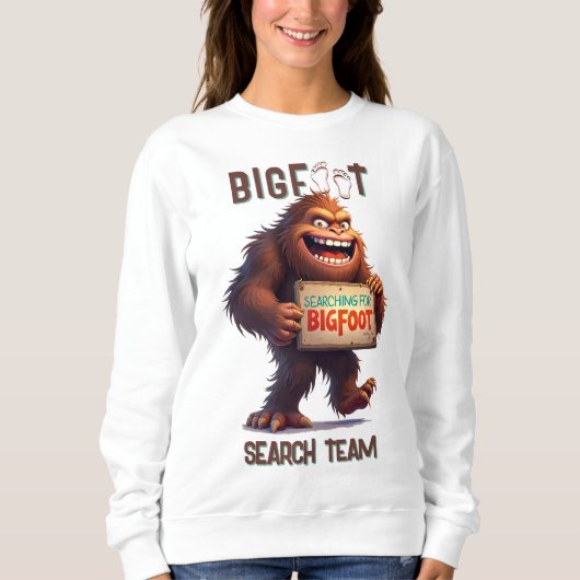 Bigfoot Sasquatch Selfie Zwart Trui (Voorkant)
