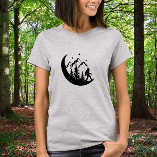 BigFoot Sasquatch Squatchy Bos Bergen Maan T-shirt