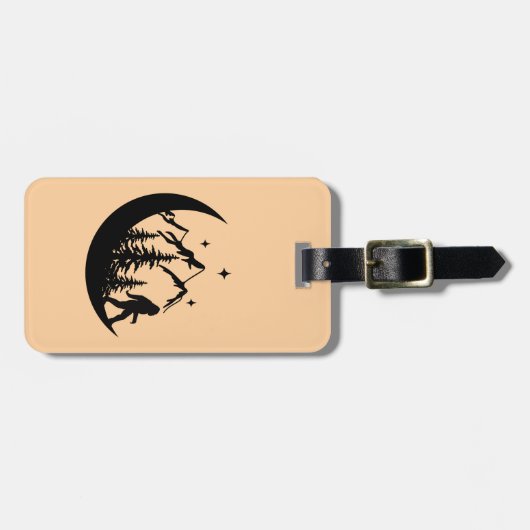 BigFoot Sasquatch Squatchy Forest Mountain QR Code Bagagelabel (Voorkant horizontaal)