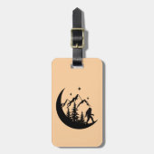 BigFoot Sasquatch Squatchy Forest Mountain QR Code Bagagelabel (Voorkant verticaal)