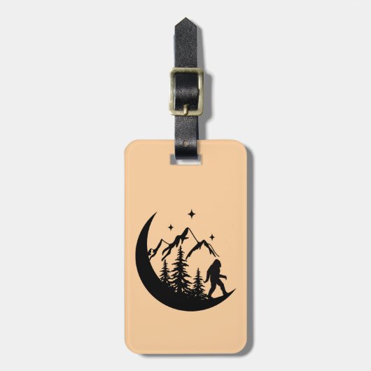 BigFoot Sasquatch Squatchy Forest Mountain QR Code Bagagelabel (Voorkant verticaal)