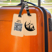 BigFoot Sasquatch Squatchy Forest Mountain QR Code Bagagelabel