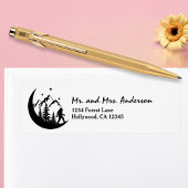 BigFoot Sasquatch Squatchy Forest Mountains Moon Etiket