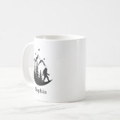 BigFoot Sasquatch Squatchy Outdoors Nature Custom Koffiemok (Voorkant links)