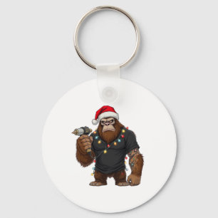 Bigfoot Sasquatch Tattoo-artiest Kerstmis Sleutelhanger