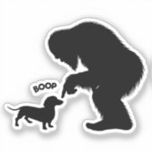 Bigfoot Sasquatch Teckel Boop Sticker (Voorkant)