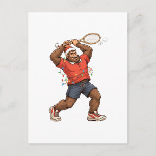 Bigfoot Sasquatch Tennis Kerstmis 2026 Vakantie Briefkaart
