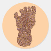 Bigfoot Sasquatch Track Squatchy artwork Ontwerp Ronde Sticker (Voorkant)