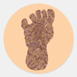 Bigfoot Sasquatch Track Squatchy artwork Ontwerp Ronde Sticker