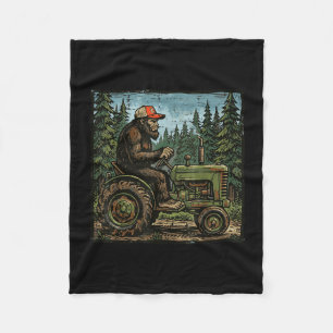 Bigfoot sasquatch tractor grappige boerderij boer fleece deken