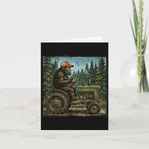 Bigfoot sasquatch tractor grappige boerderij boer  kaart