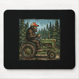 Bigfoot sasquatch tractor grappige boerderij boer muismat