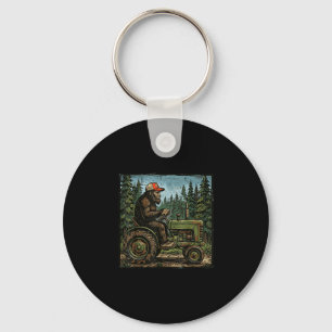 Bigfoot sasquatch tractor grappige boerderij boer sleutelhanger