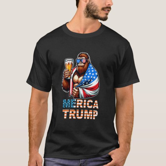 Bigfoot Sasquatch Trump Biden 2024 Voorverkiezing  T-shirt (Voorkant)