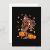 Bigfoot Sasquatch Turkey Pumpkin Happy Thanksgivin Kaart (Voorkant / Achterkant)
