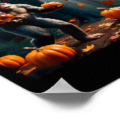 Bigfoot Sasquatch Turkey Ufos Funny Thanksgiving D Poster (Hoek)