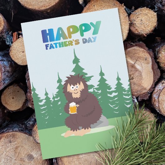 Bigfoot Sasquatch Vaderdag Flat Holiday Kaart