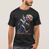 Bigfoot Sasquatch Verjaardagsfeest Pet Ballonnen T-shirt (Voorkant)